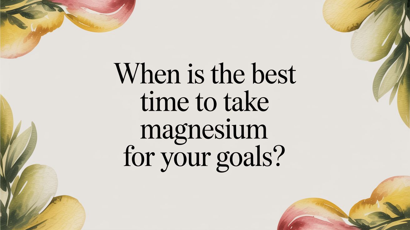 When Is the Best Time to Take Magnesium? A Guide to Timing Your Supplement